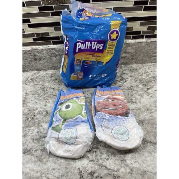 Vintage Huggies Pull-Ups Learning Designs Monsters  Inc Cars 4T-5T - 14 CT OPEN - Picture 1 of 4